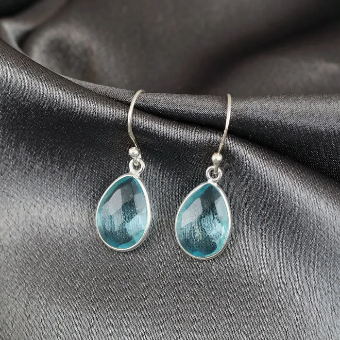 Aqua Topaz Ohrringe Silber MadameLili MadameLili Earrings