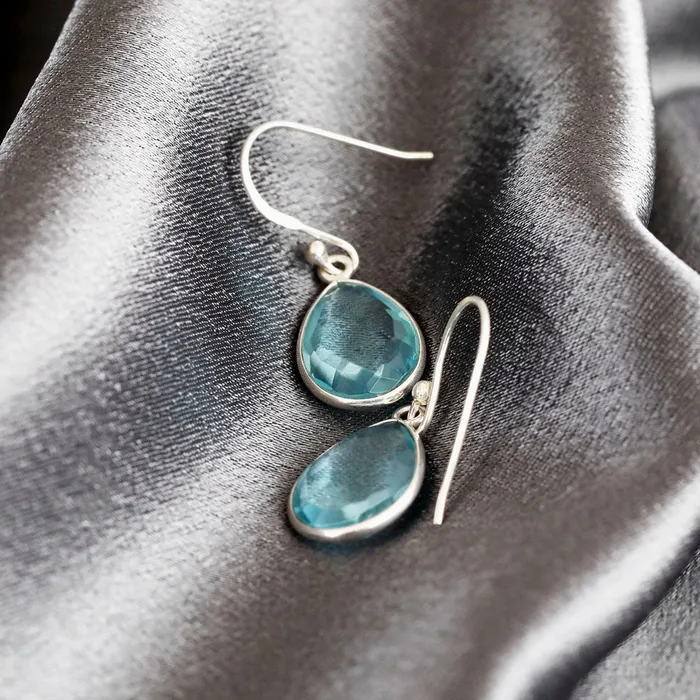 Aqua Topaz Ohrringe Silber MadameLili MadameLili Earrings
