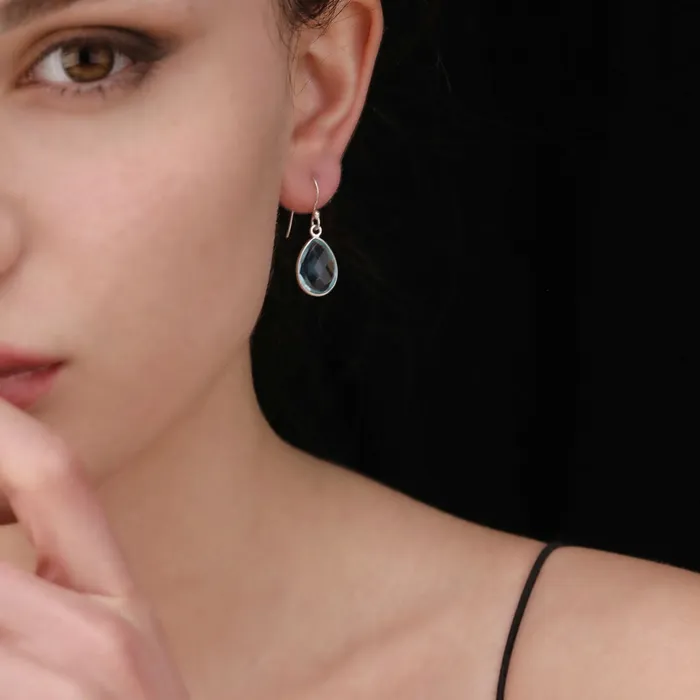 Aqua Topaz Ohrringe Silber MadameLili MadameLili Earrings