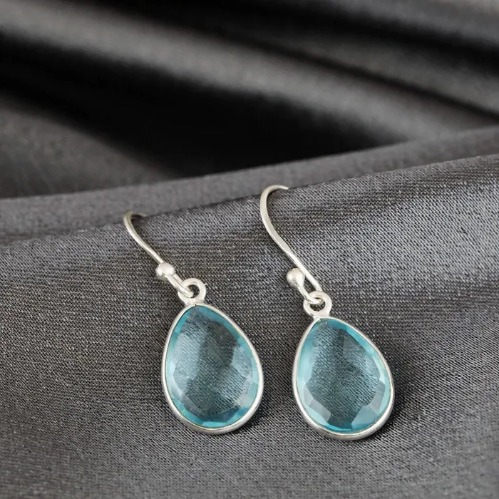 Aqua Topaz Ohrringe Silber MadameLili MadameLili Earrings