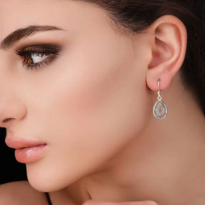 Aqua Topaz Ohrringe Silber MadameLili MadameLili Earrings