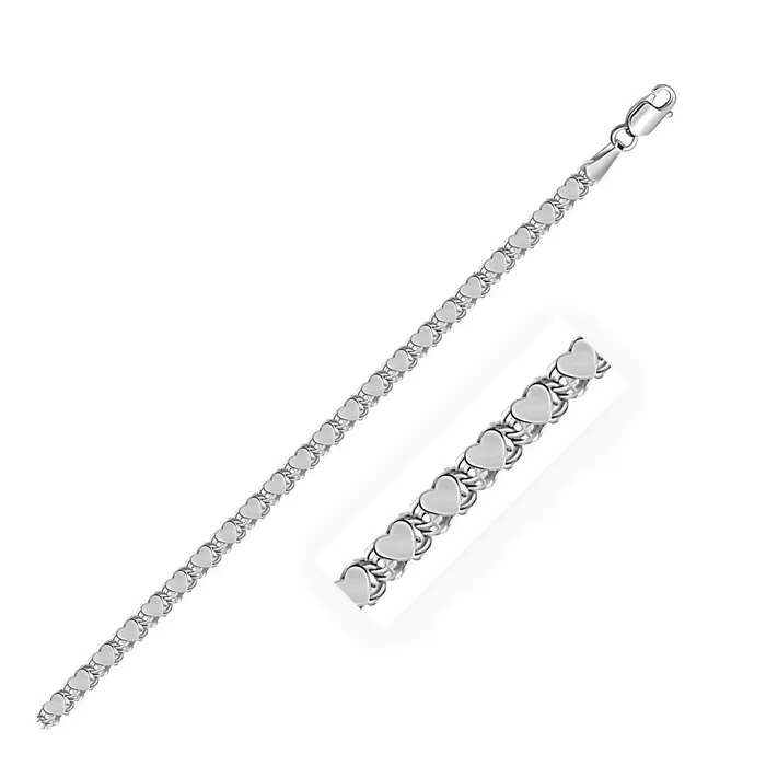 29mm 14k White Gold Heart Chain MayaMila Necklaces
