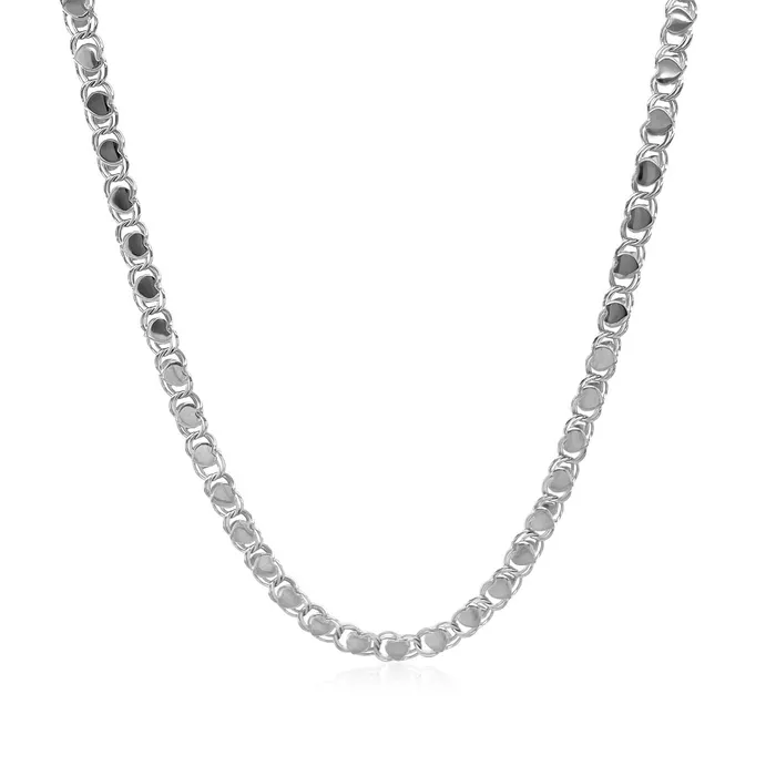 29mm 14k White Gold Heart Chain MayaMila Necklaces