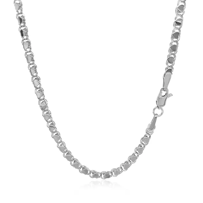 29mm 14k White Gold Heart Chain MayaMila Necklaces