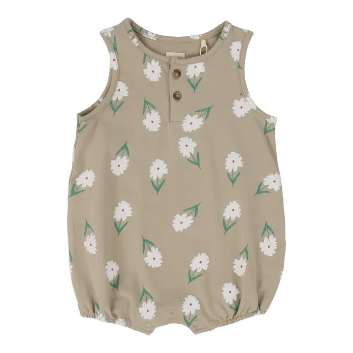 Analogie Flower Romper Taupe Analogie Earrings