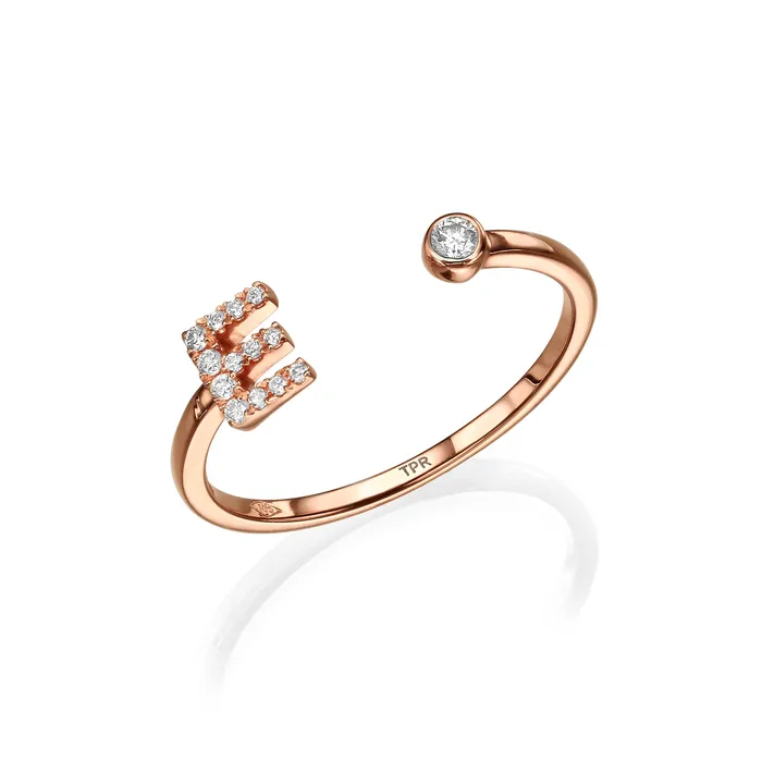 Diamond Initial Ring The Private Room Fine Jewelry Rings