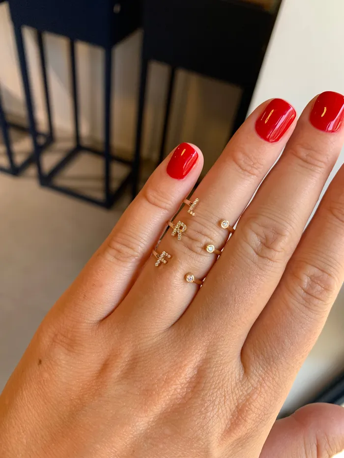 Diamond Initial Ring The Private Room Fine Jewelry Rings