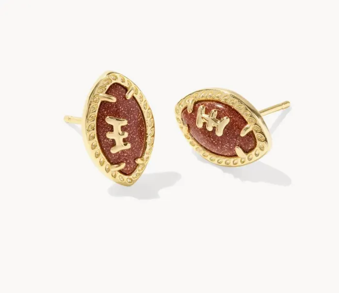 Earrings KENDRA SCOTT KENDRA SCOTT Football Gold Stud Earrings in Orange Goldstone 9608868043 Earrings KENDRA SCOTT KENDRA SCOTT Football Gold Stud Earrings in Orange Goldstone 9608868043