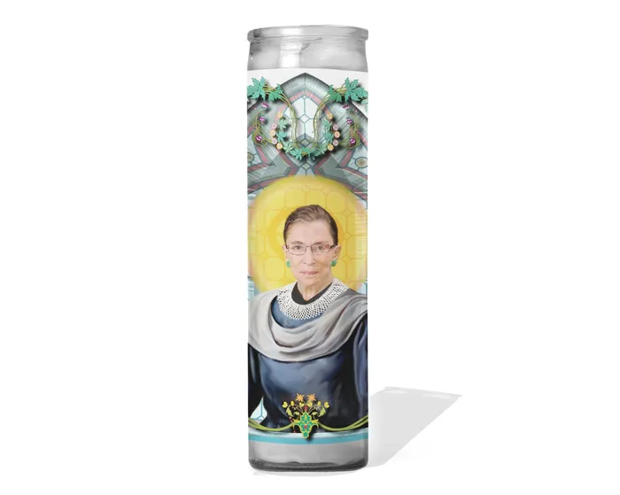 Earrings Ruth Bader Ginsburg Celebrity Prayer Candle RBG Calm Down Caren