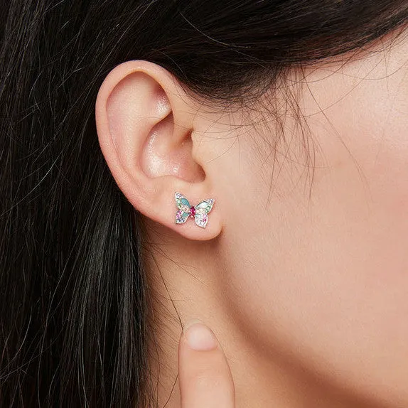 Earrings Shineofidamond Butterfly Design Colored Gemstone Earrings Stud in Sterling Silver Earrings Shineofidamond Butterfly Design Colored Gemstone Earrings Stud in Sterling Silver