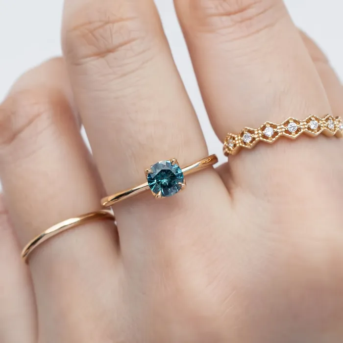 Envero Jewelry Sara Ring 066ct Teal Blue Montana Sapphire One of a kind Rings