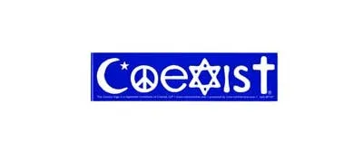 Gypsy Rose Earrings Coexist Symbols Bumper Sticker