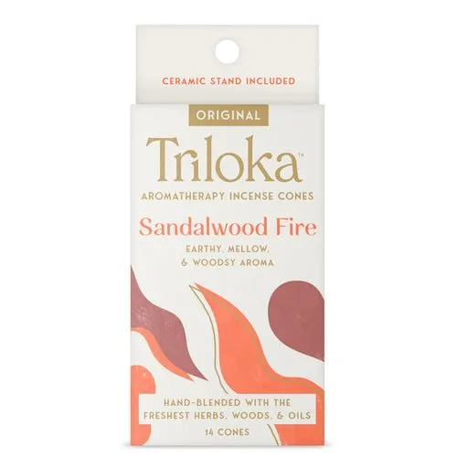 Incense Cone Sandalwood Fire Triloka Earrings
