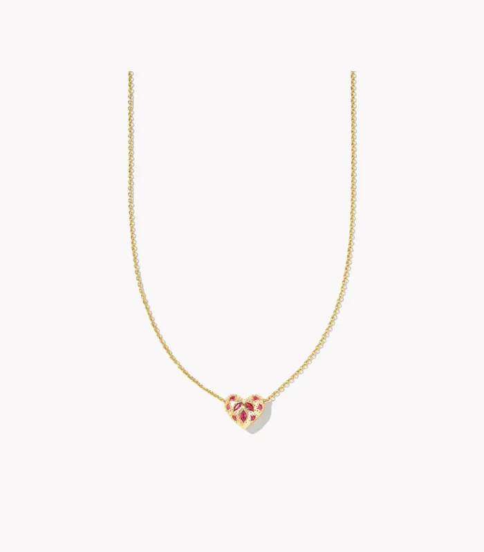 KENDRA SCOTT Necklaces KENDRA SCOTT Holland Gold Heart Short Pendant Necklace in Pink Crystal 9608875684 KENDRA SCOTT Necklaces KENDRA SCOTT Holland Gold Heart Short Pendant Necklace in Pink Crystal 9608875684
