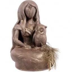Kheops International Necklaces Athena Owl Goddess Figurine Gypsum Cement
