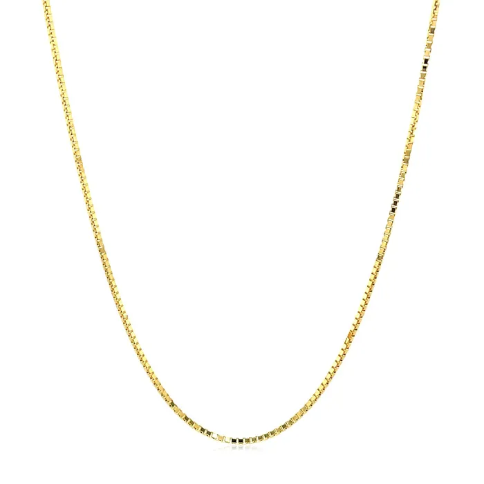 MayaMila Necklaces 14k Yellow Gold Octagonal Box Chain 10mm