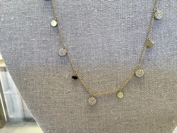 Multi Dangle Disco Necklace Yellow Gold Zofia Day Necklaces