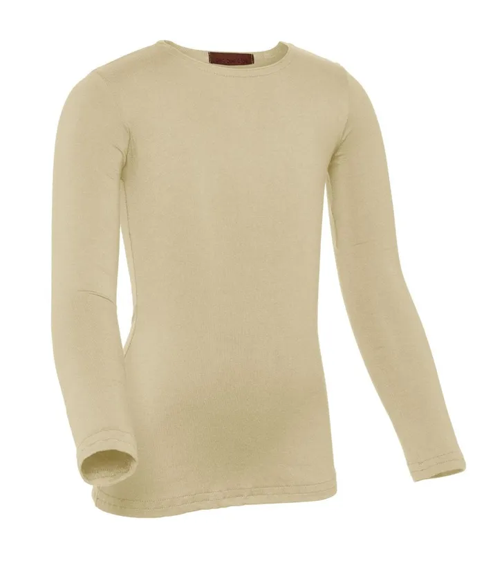 PBJ Girls Lycra Long Sleeve Shell Beige Pea Bee Jae Earrings