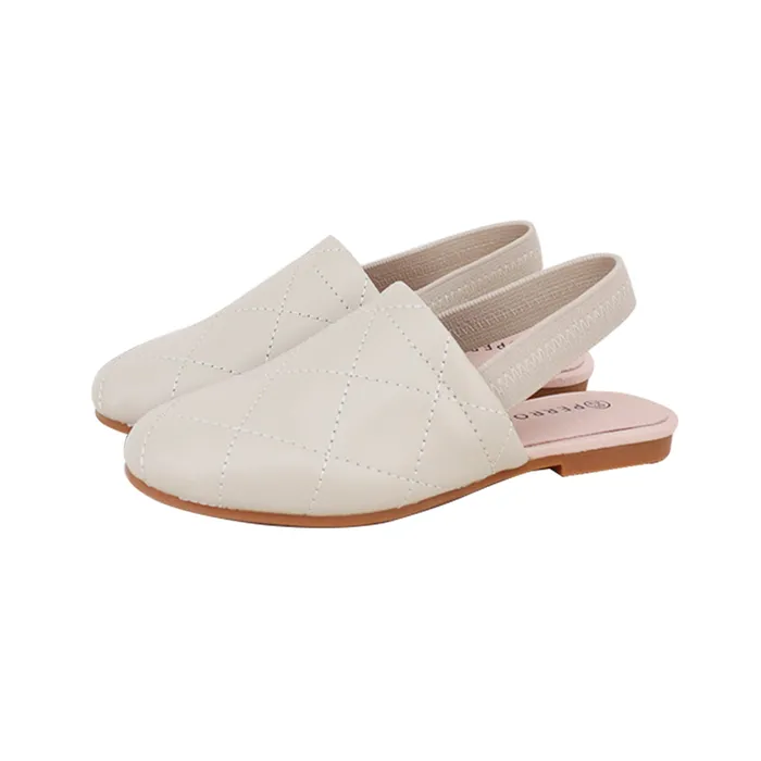 Perroquet Shoes Perroquet Quilted Leather Sling Backs Sand Earrings