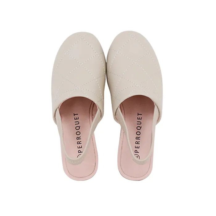 Perroquet Shoes Perroquet Quilted Leather Sling Backs Sand Earrings