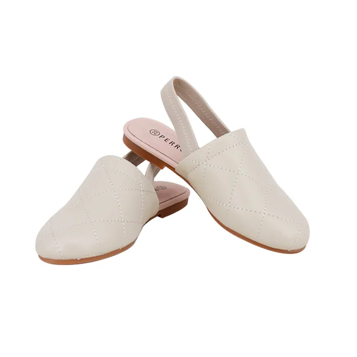 Perroquet Shoes Perroquet Quilted Leather Sling Backs Sand Earrings
