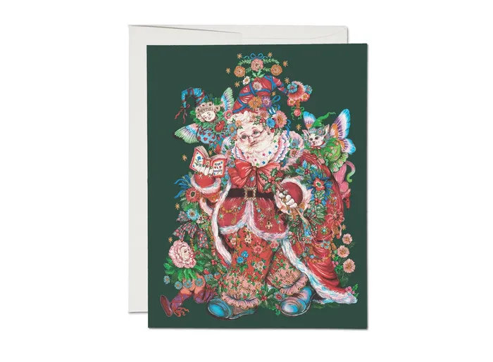 Red Cap Cards Earrings Saint Nicholas Holiday Greeting Card
