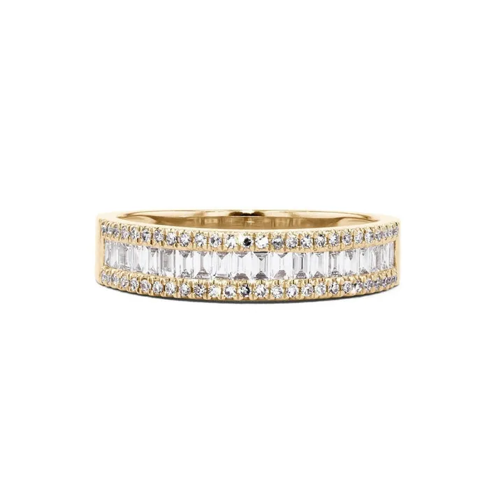 Rings 2PCS Radiant Cut Ring With Baguette Band Bridal Set in Sterling Silver Shineofdiamond Rings 2PCS Radiant Cut Ring With Baguette Band Bridal Set in Sterling Silver Shineofdiamond