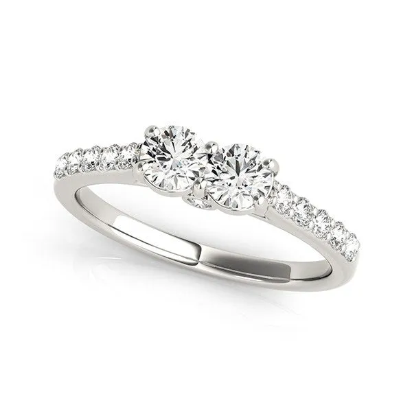 Rings mayamila 14K White Gold Round Two Stone Diamond Ring 34 ct tw