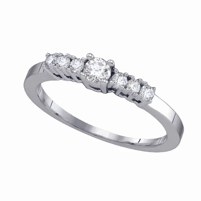 Rings mayamila 14kt White Gold Womens Round Diamond Round Bridal Wedding Engagement Ring 13 Cttw