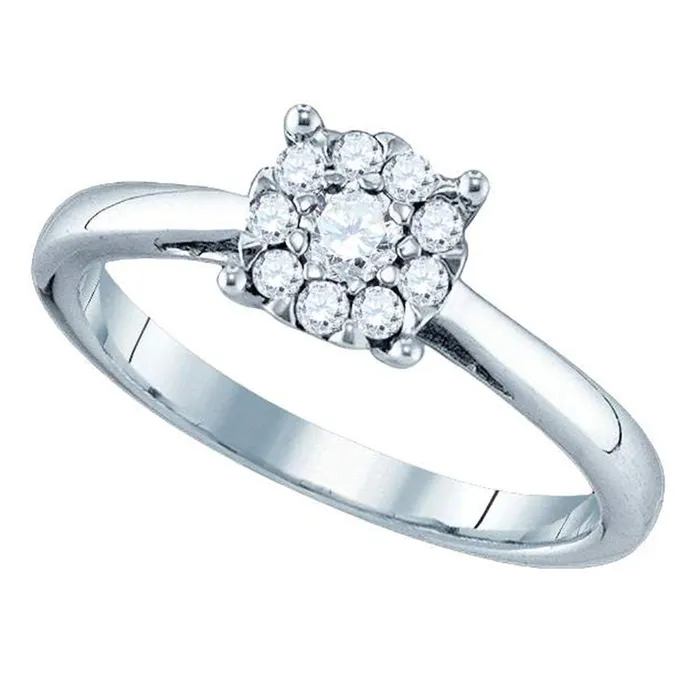 Rings mayamila 18kt White Gold Womens Round Diamond Cluster Bridal Wedding Engagement Ring 16 Cttw