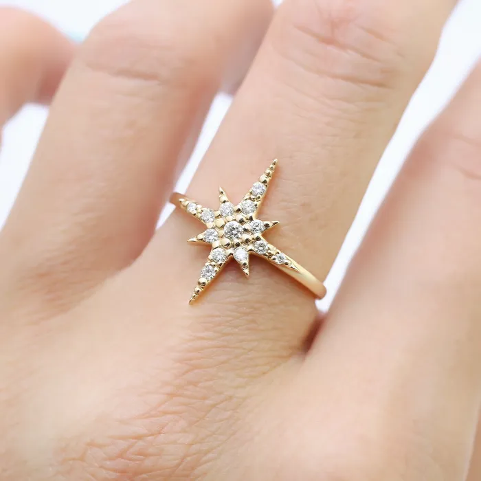 Rings Starburst Diamond Ring Large Envero Jewelry