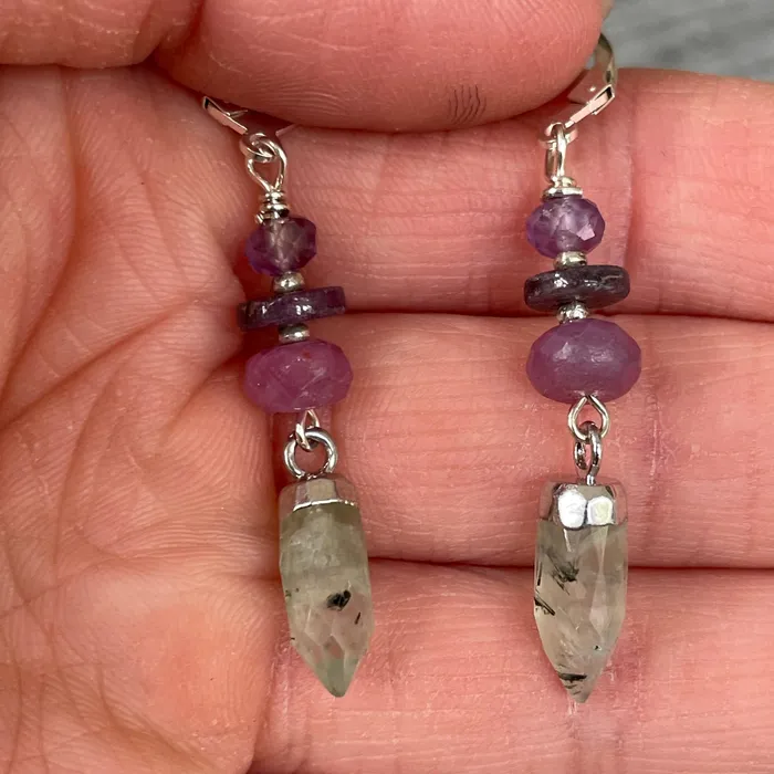 Riverstone Prehnite Point Earrings Earrings Riverstone Prehnite Point Earrings Earrings