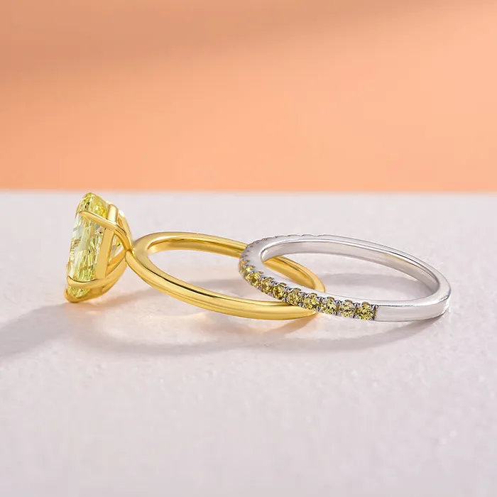 Shineofdiamond Golden Tone Pear Cut Yellow Gemstone Sterling Silver Wedding Bridal Set Rings Shineofdiamond Golden Tone Pear Cut Yellow Gemstone Sterling Silver Wedding Bridal Set Rings