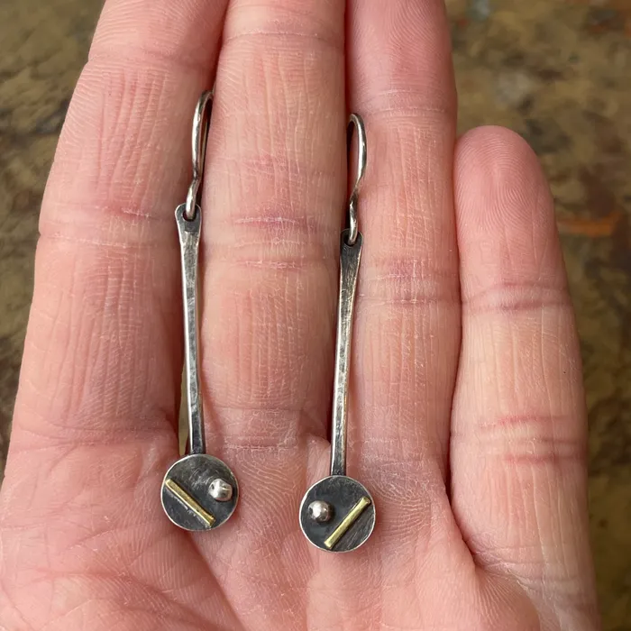 Tiny Dangling Circle Earrings THE OPAL Earrings Tiny Dangling Circle Earrings THE OPAL Earrings