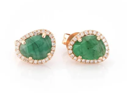 Zofia Day Rings Raw Emerald Cut Studs