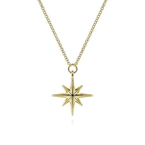 14K Yellow Gold Star Pendant Necklace GABRIEL CO Necklaces