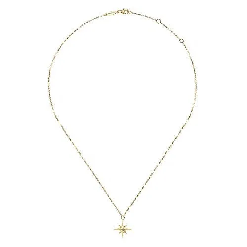 14K Yellow Gold Star Pendant Necklace GABRIEL CO Necklaces