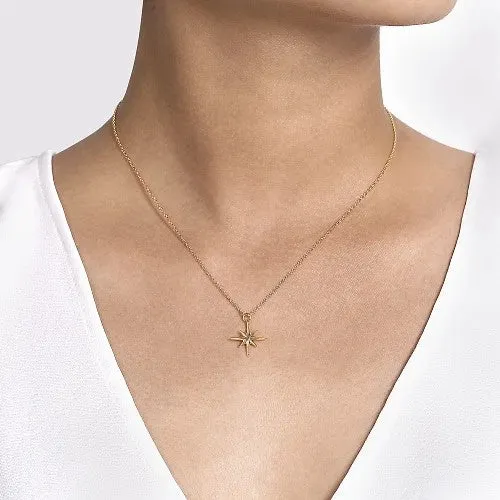14K Yellow Gold Star Pendant Necklace GABRIEL CO Necklaces