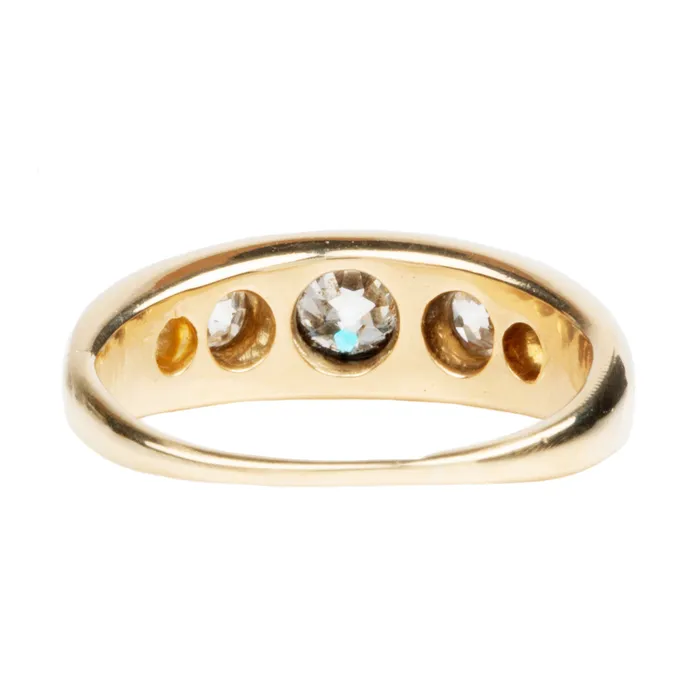Bell Bird Antiques Rings Turn of the Century Five Stone Gypsy Set Diamond Ring