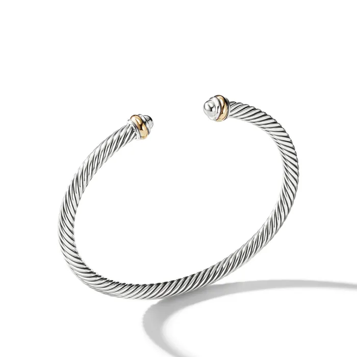 Bracelets David Yurman Classic Cable Bracelet in Sterling Silver with 18K Yellow Gold 4mm Bracelets David Yurman Classic Cable Bracelet in Sterling Silver with 18K Yellow Gold 4mm