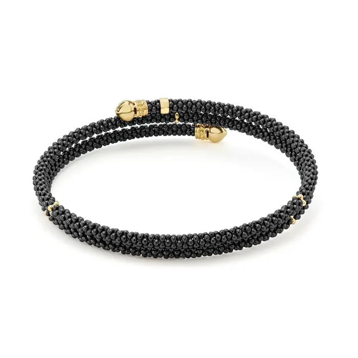 Bracelets LAGOS Black Caviar Ceramic Wrap Diamond Bracelet 3mm
