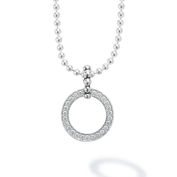 Caviar Spark Circle Diamond Pendant Necklace LAGOS Necklaces