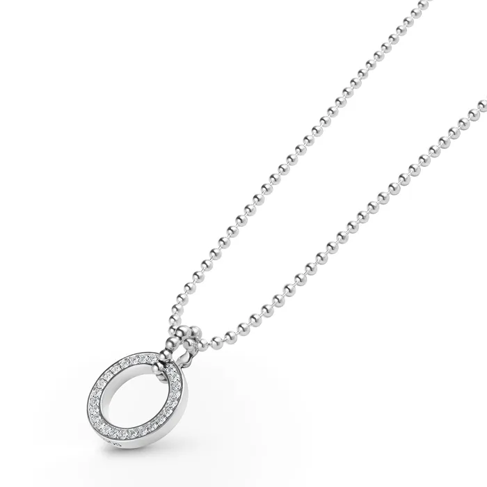Caviar Spark Circle Diamond Pendant Necklace LAGOS Necklaces