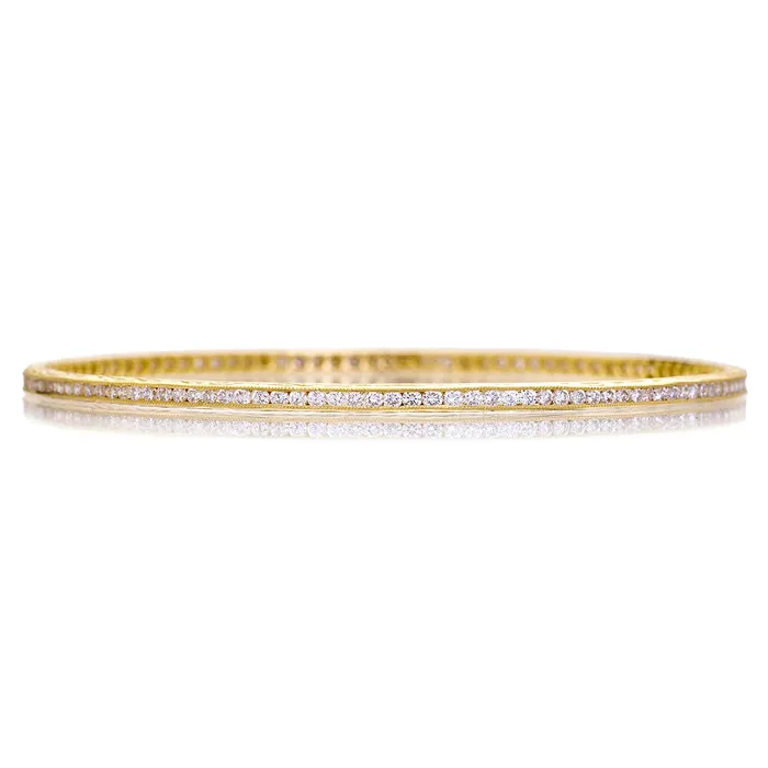 Channel White Diamond Bangle Sethi Couture Bracelets