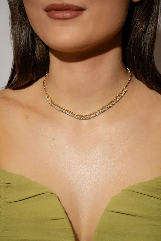 Crystal Haze Jewelry Necklaces Square Fringe Choker Necklace