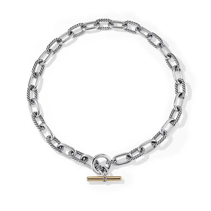 DY Madison Toggle Chain Necklace in Sterling Silver with 18K Yellow Gold 11mm David Yurman Necklaces DY Madison Toggle Chain Necklace in Sterling Silver with 18K Yellow Gold 11mm David Yurman Necklaces