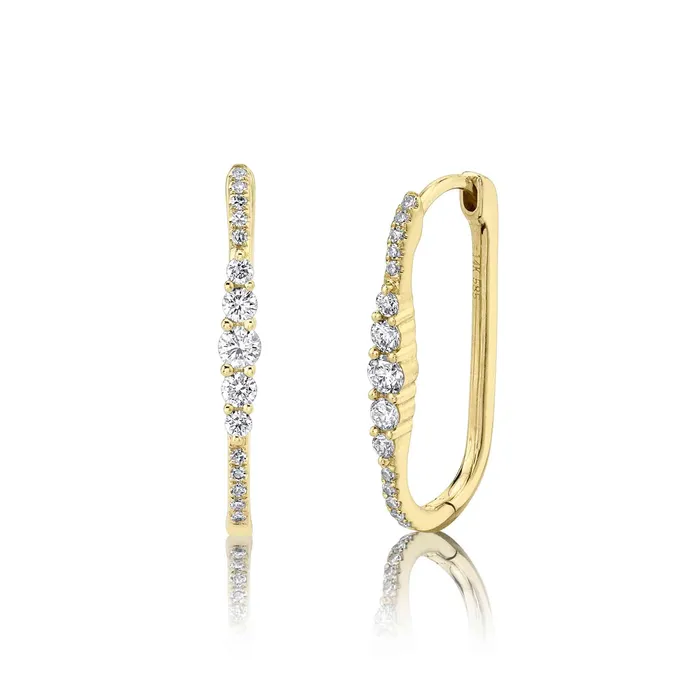 Earrings SHY CREATION Diamond Oval Hoop Earrings