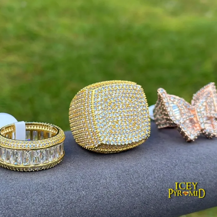 Fully Iced Out Prong Setting Cushion Iced Out Diamond Ring BEST SELLER Rings