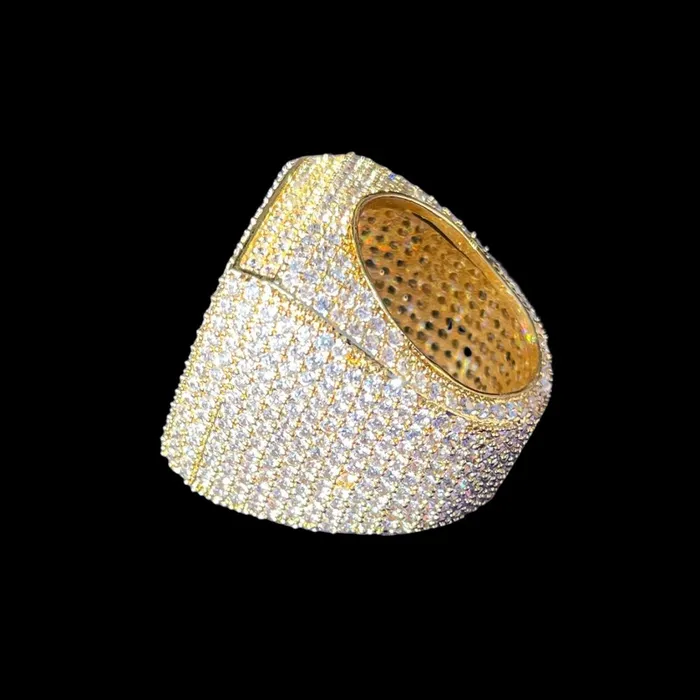 Fully Iced Out Prong Setting Cushion Iced Out Diamond Ring BEST SELLER Rings