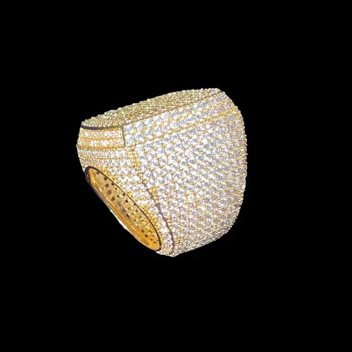 Fully Iced Out Prong Setting Cushion Iced Out Diamond Ring BEST SELLER Rings